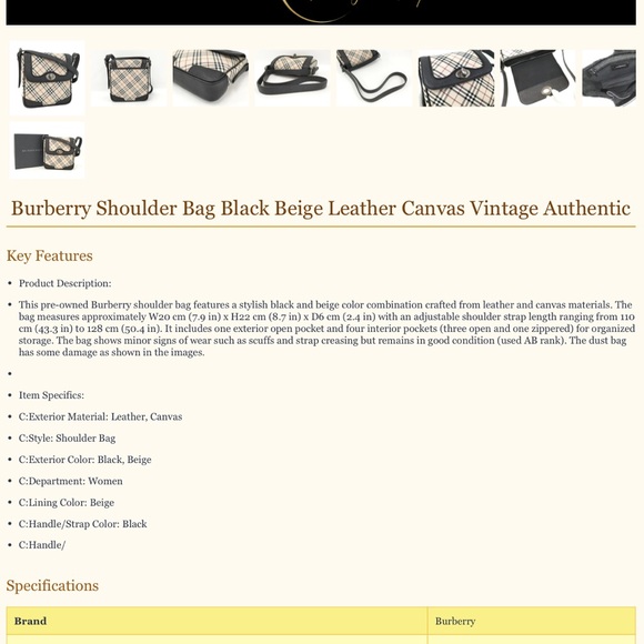 Burberry Black and Cream Plaid Shoulder Bag - Picture 10 of 10